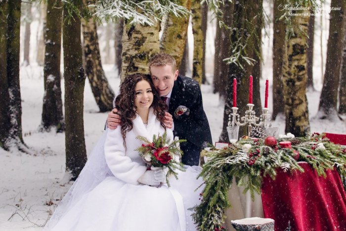 Свадьба зимой красивая