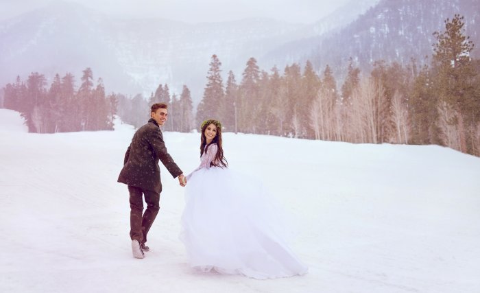 Идеи для зимней свадебной фотосессии