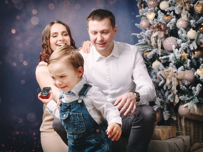 Семейная Новогодняя съемка в студии