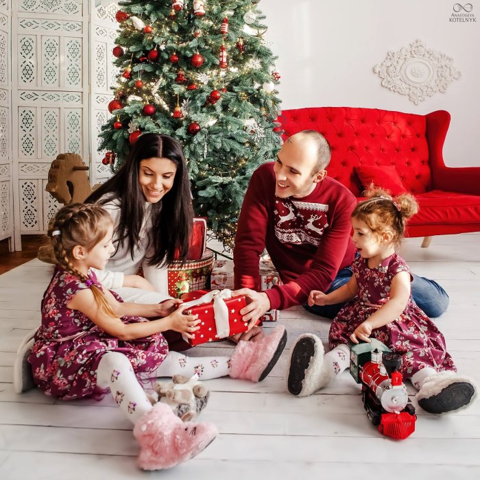 Новогодняя фотосессия большой семьи
