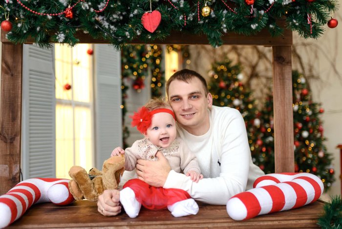 Групповая Новогодняя детская фотосессия