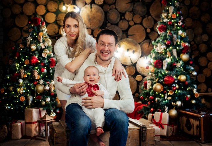 Рождественские семейные фотосессии