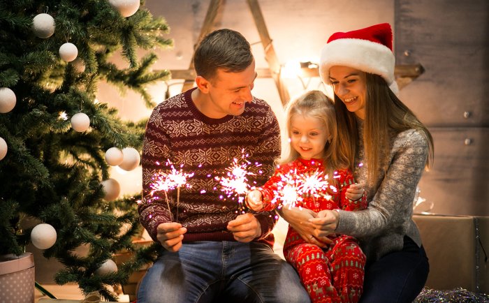 Семейная Новогодняя фотосессия с грудничком