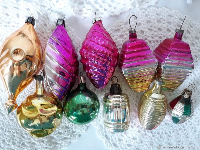 Советские стеклянные елочные игрушки
