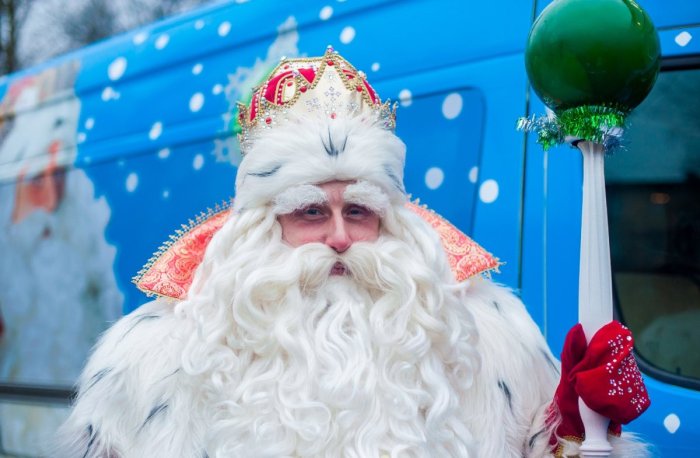 Новогодняя елка и дед Мороз