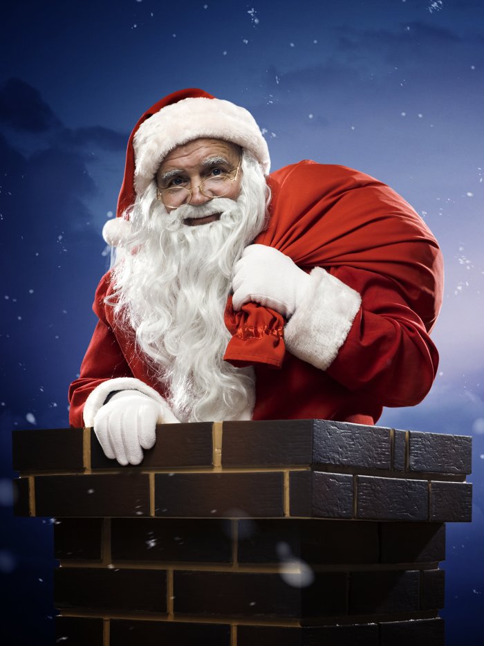 Санта Клаус с телефоном