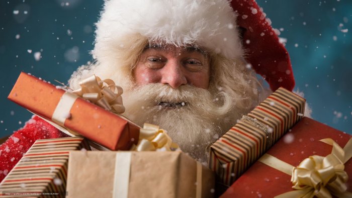 Новогодний фон с дедом Морозом