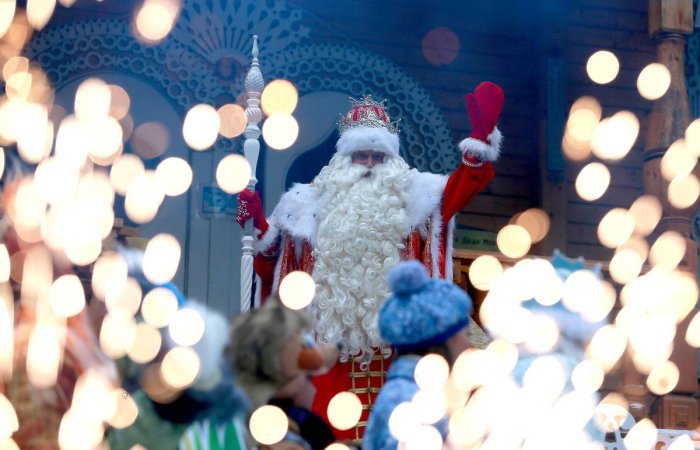 Новогодняя елка и дед Мороз