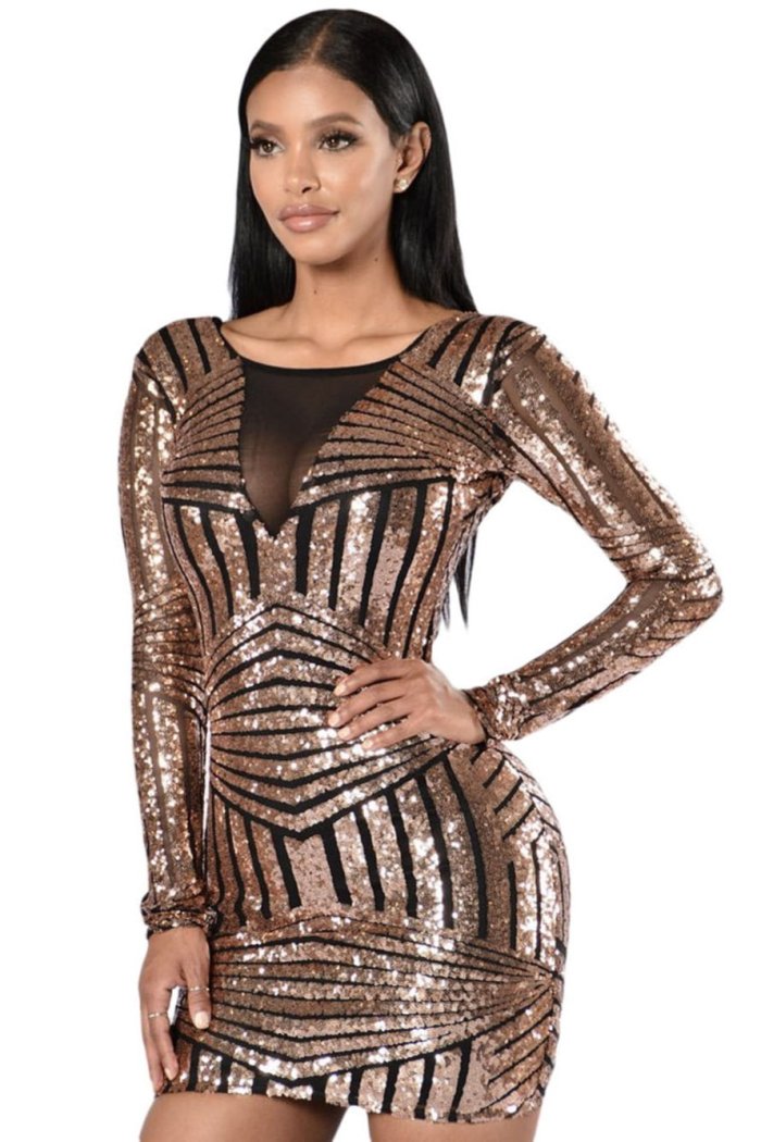 Платье из золотых пайеток