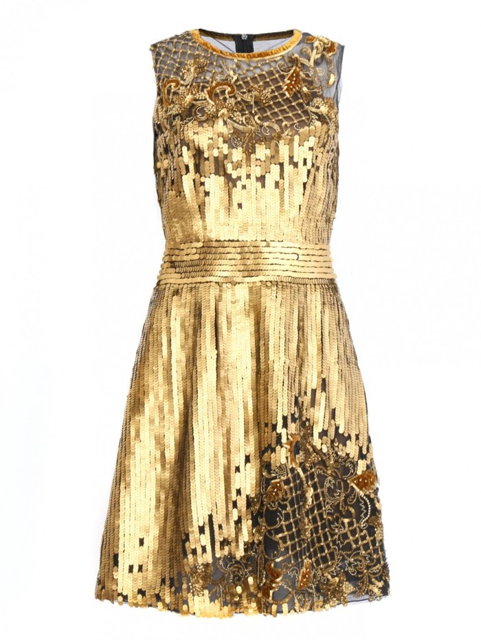 Золотое платье для полных