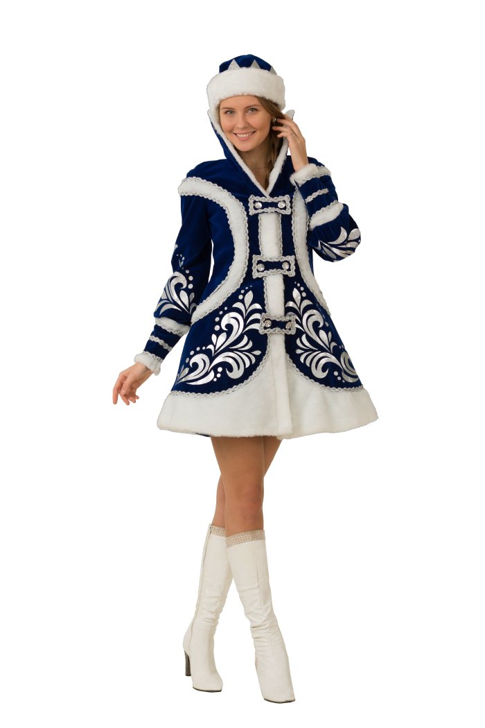 Костюм "Снегурочка Сударушка" (платье,кокошник) размер 134-68