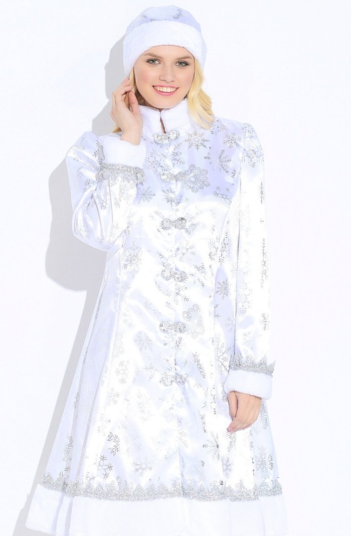 Карнавальный костюм батик «Снегурочка сатин Гжель 2»