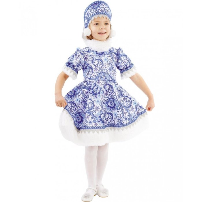 Костюм Снегурочка Метелица батик взрослый