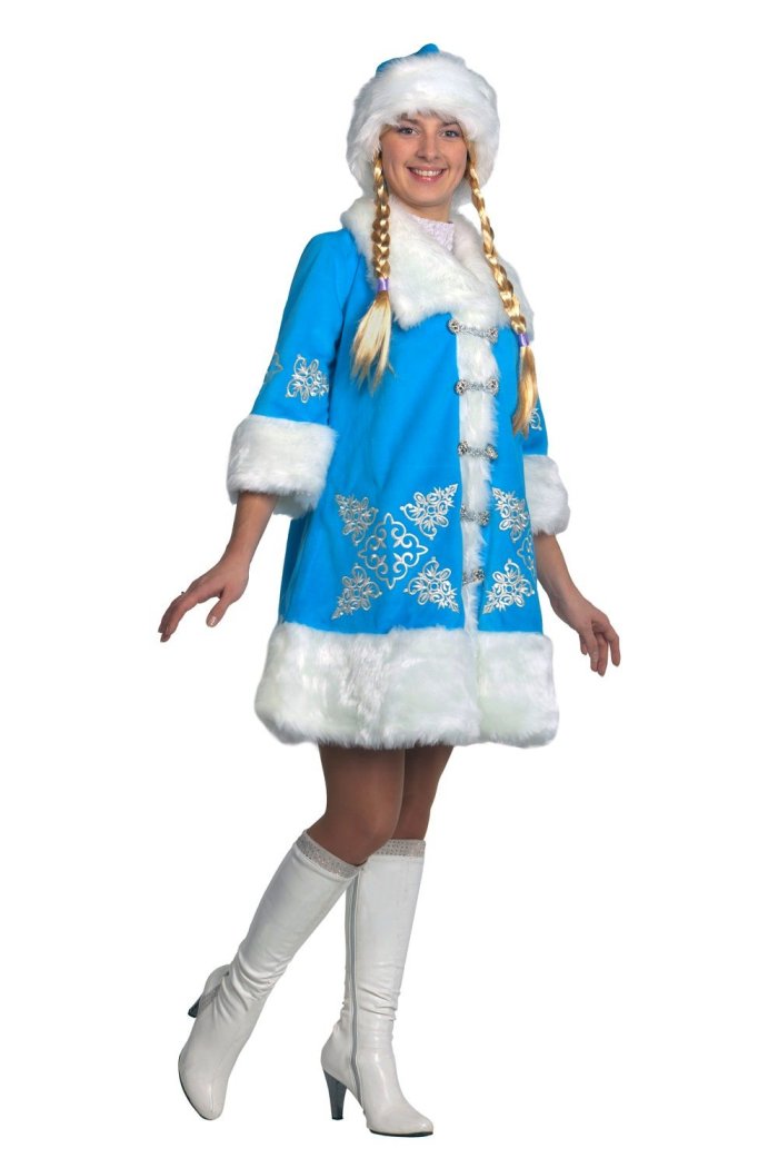 Карнавальный костюм "Снегурочка", платье, кокошник,