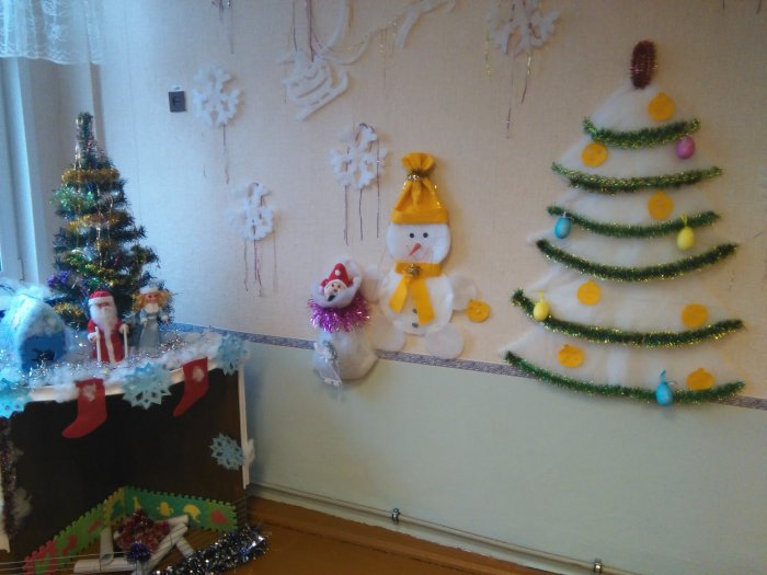 Украшение школьного кабинета на новый год