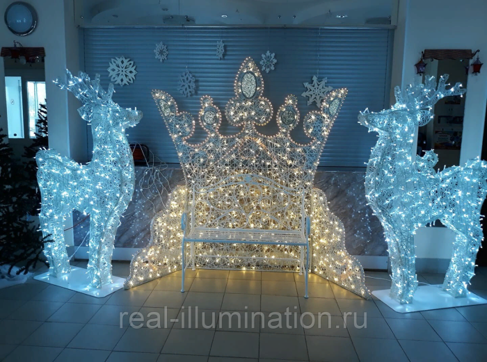 Трон снежной королевы фотозона