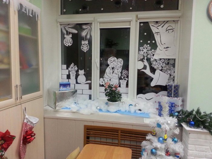 Новогодний стиль украшение класса