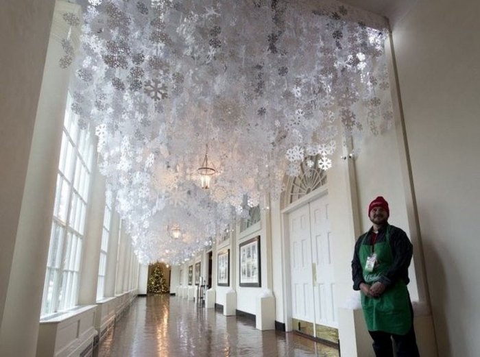 Новогоднее украшение потолка