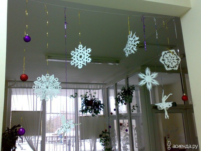 Новогодние украшения под потолок