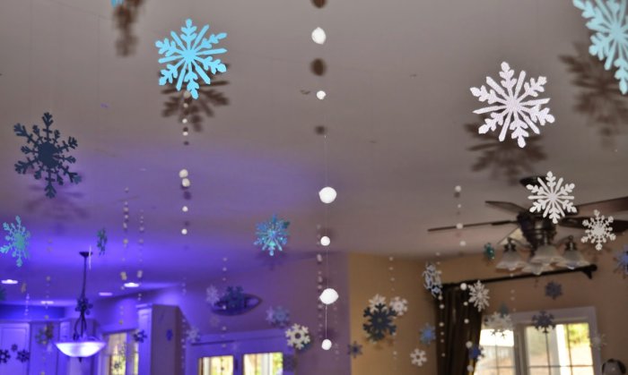 Новогодние шарики на потолке