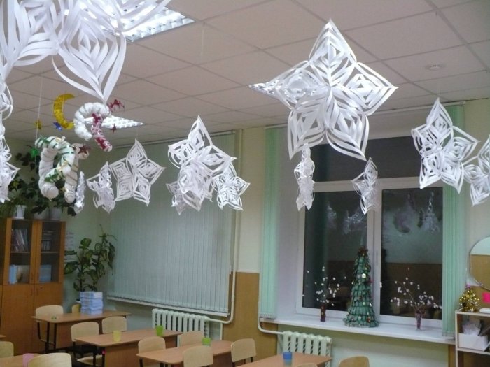 Спираль снежинки 46-60см 30шт