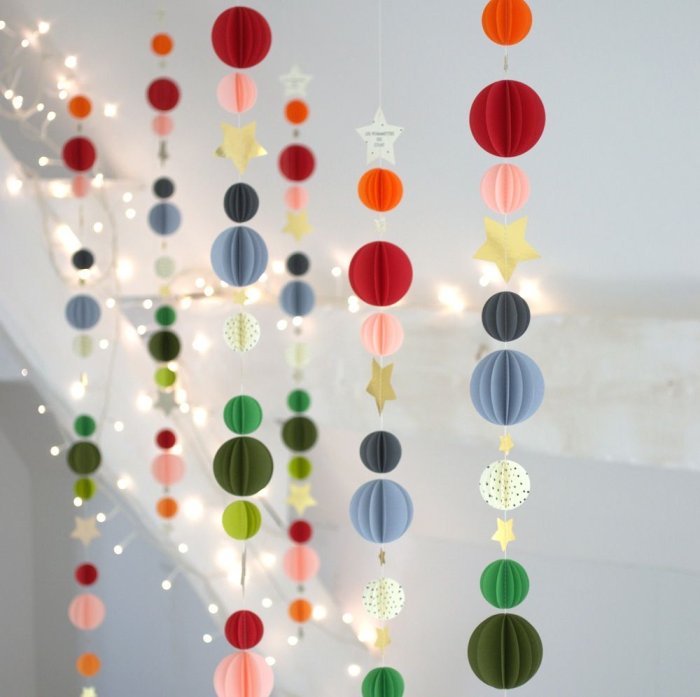 Новогодняя гирлянда из кружочков