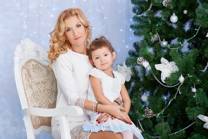 Новогодняя фотосессия в белом