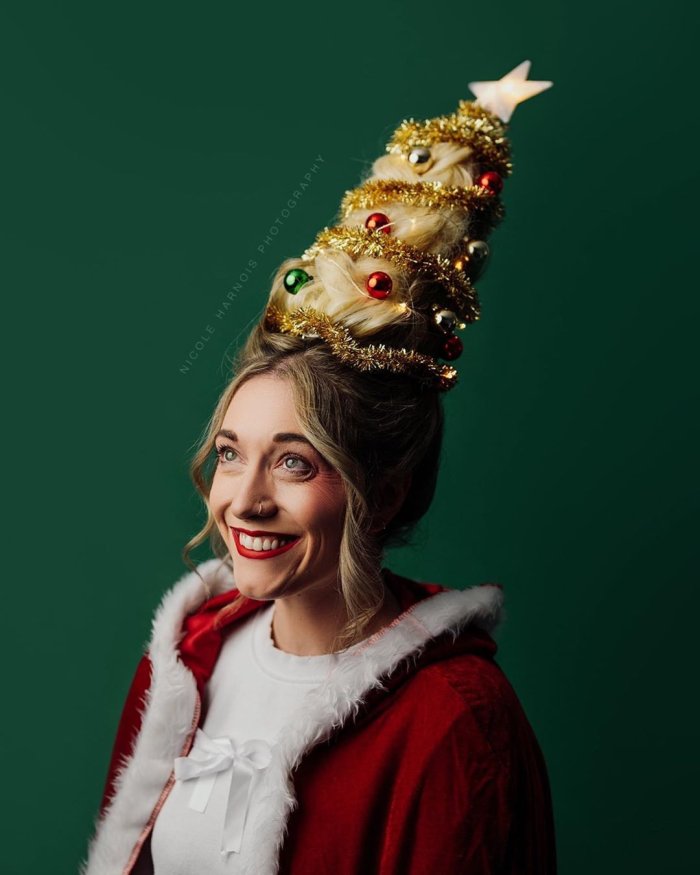 Прическа Новогодняя елка