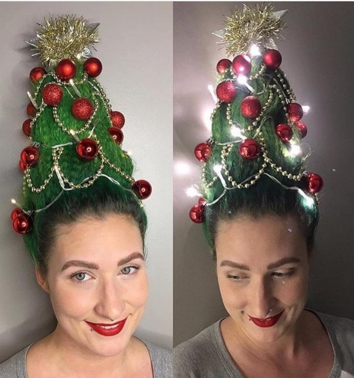 Креативные новогодние прически