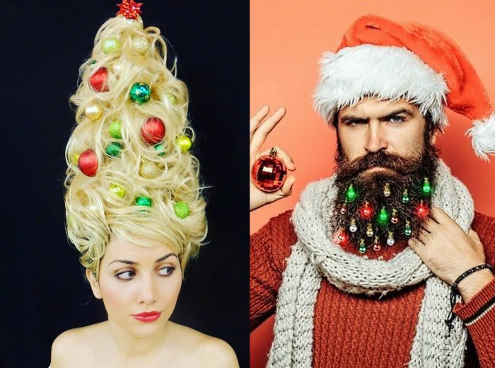 Новогодние прически яркие