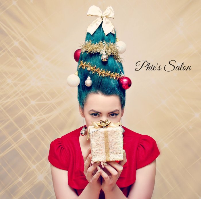 Прическа Новогодняя елка