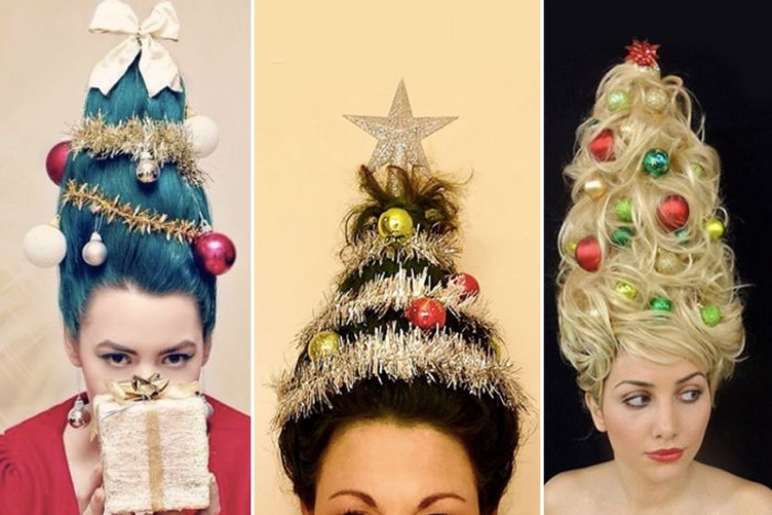 Прическа Новогодняя елка