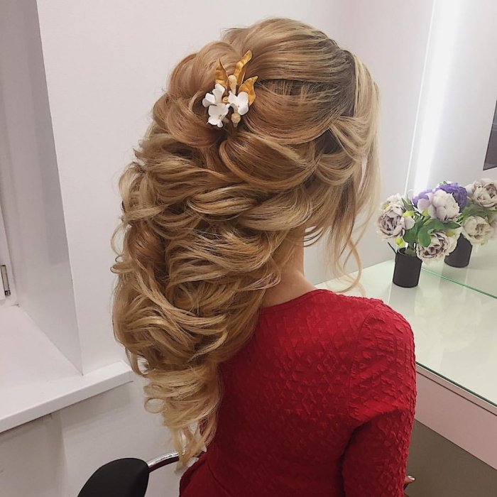 Новогодние прически на средние волосы