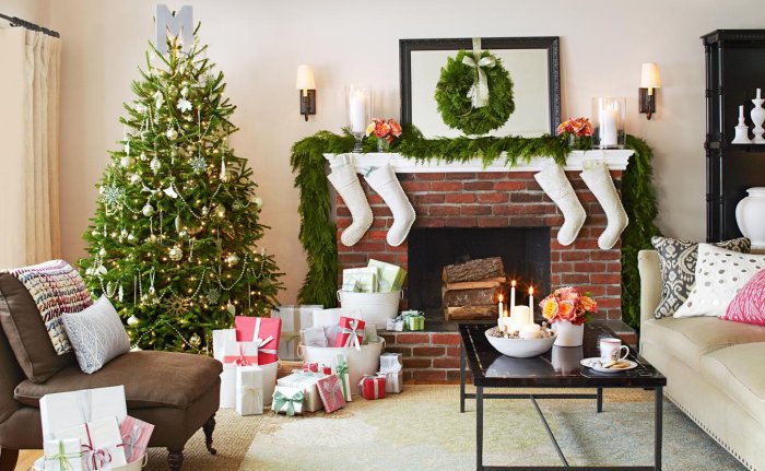 Елка новогодняв интерьере