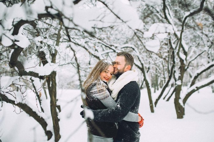 Влюбленные пары зимой
