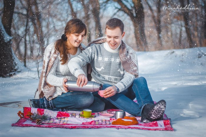 Фотосессия 14 февраля на природе