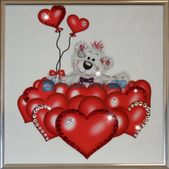 Картина Swarovski "валентинка"