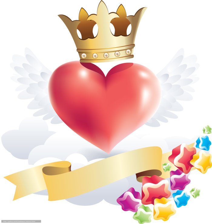 Красивые сердечки с короной