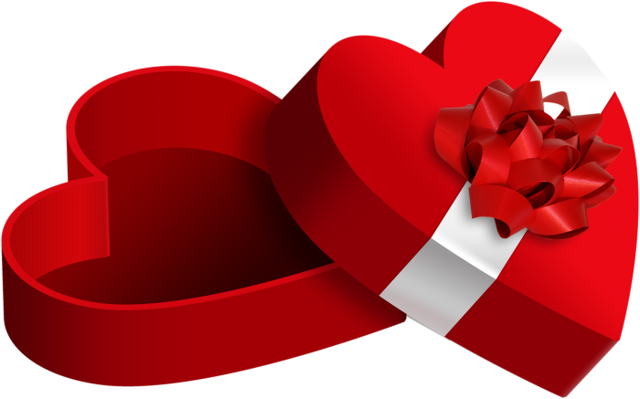 Подарочная коробка открытая сердечко