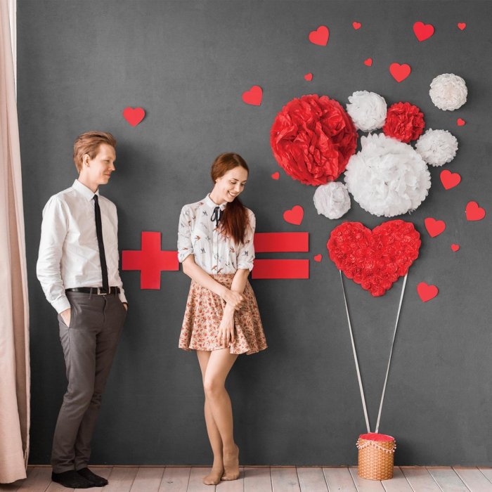 Украшение зала на день влюбленных