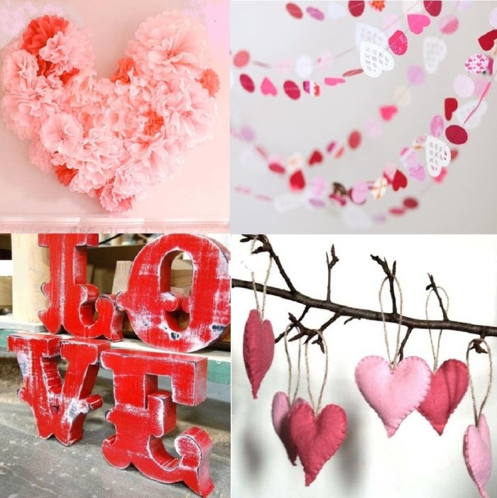 Сердечки для украшения комнаты