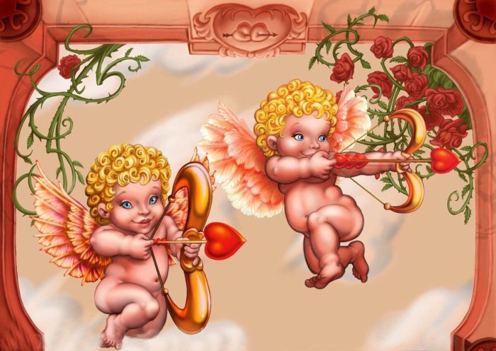 День Святого Валентина ангелочки