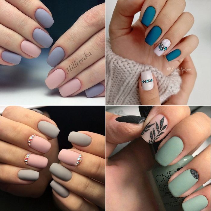 Современный маникюр на короткие ногти