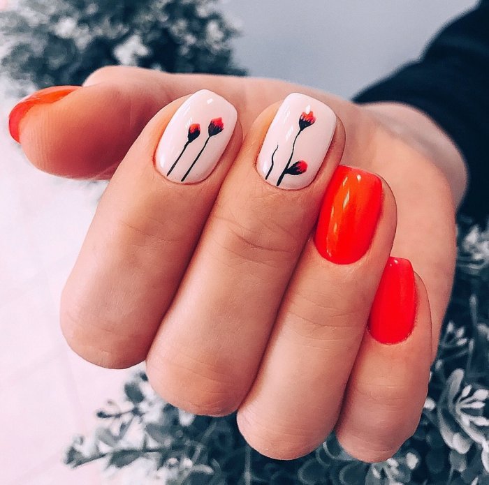 Красные ногти маникюр 2020