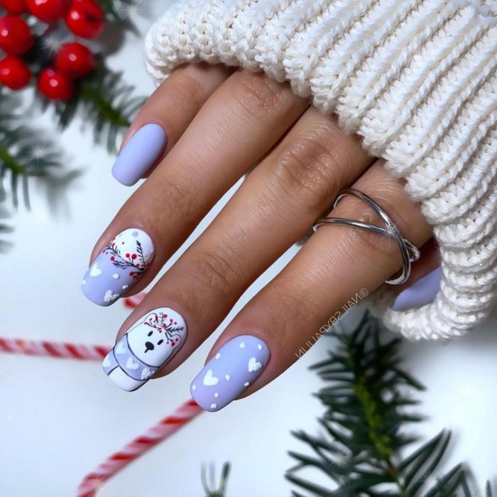 Праздничный маникюр френч