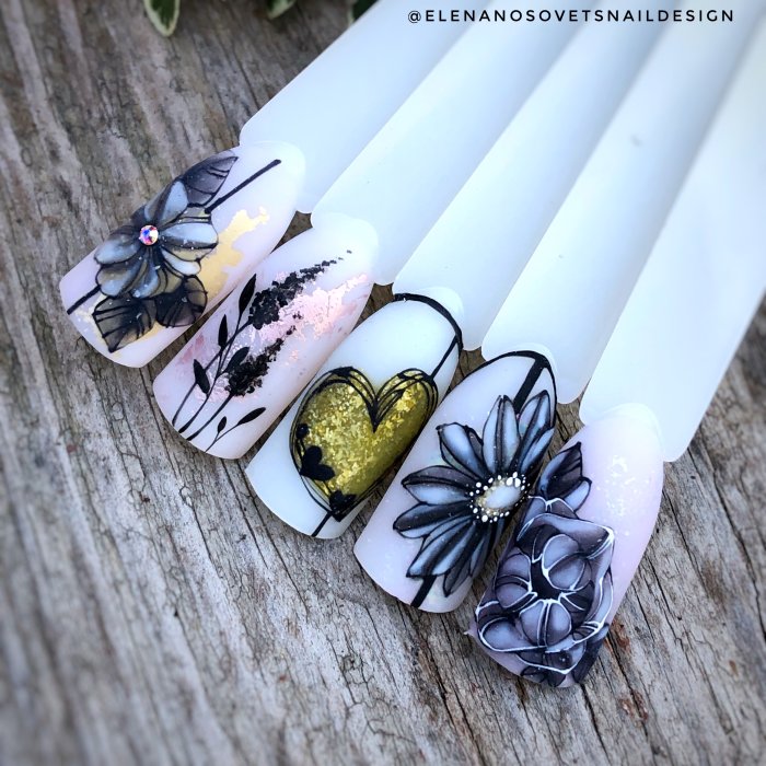 Веточки на ногтях