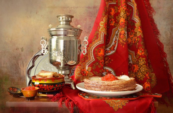 Масленица блины самовар
