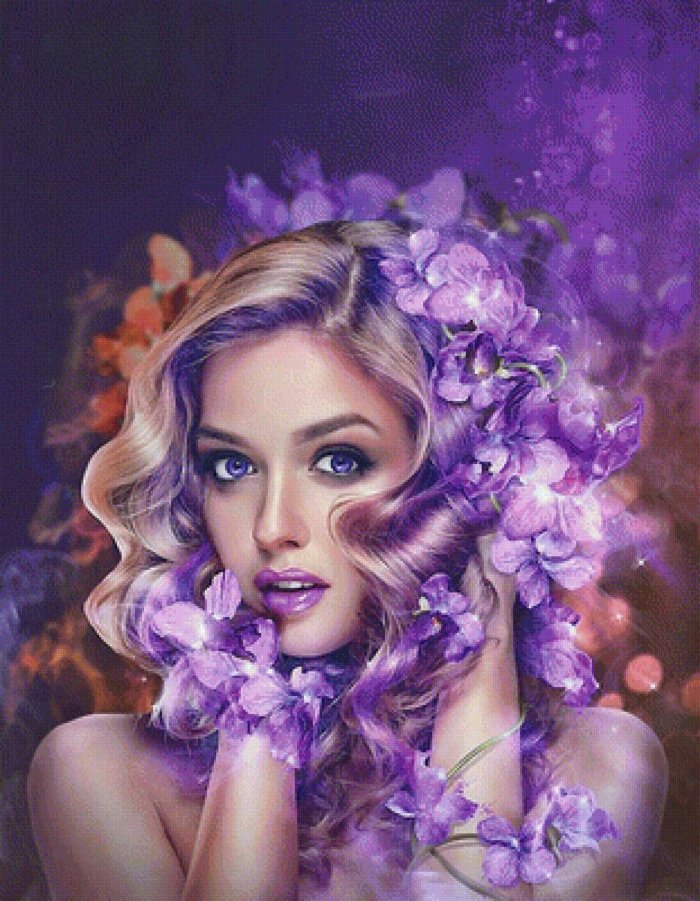 Девушка в сиреневых тонах