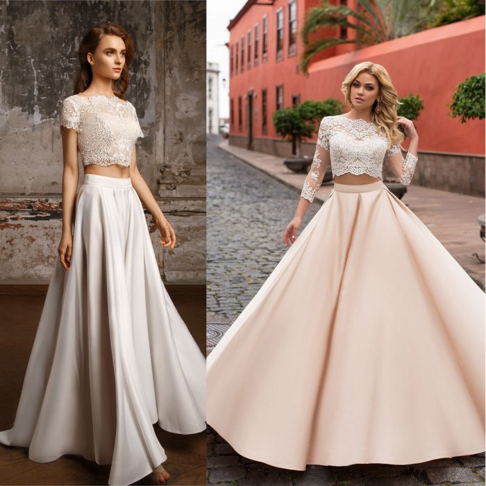 Свадебное платье кроп топ