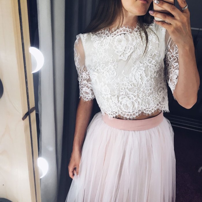 Раздельное свадебное платье